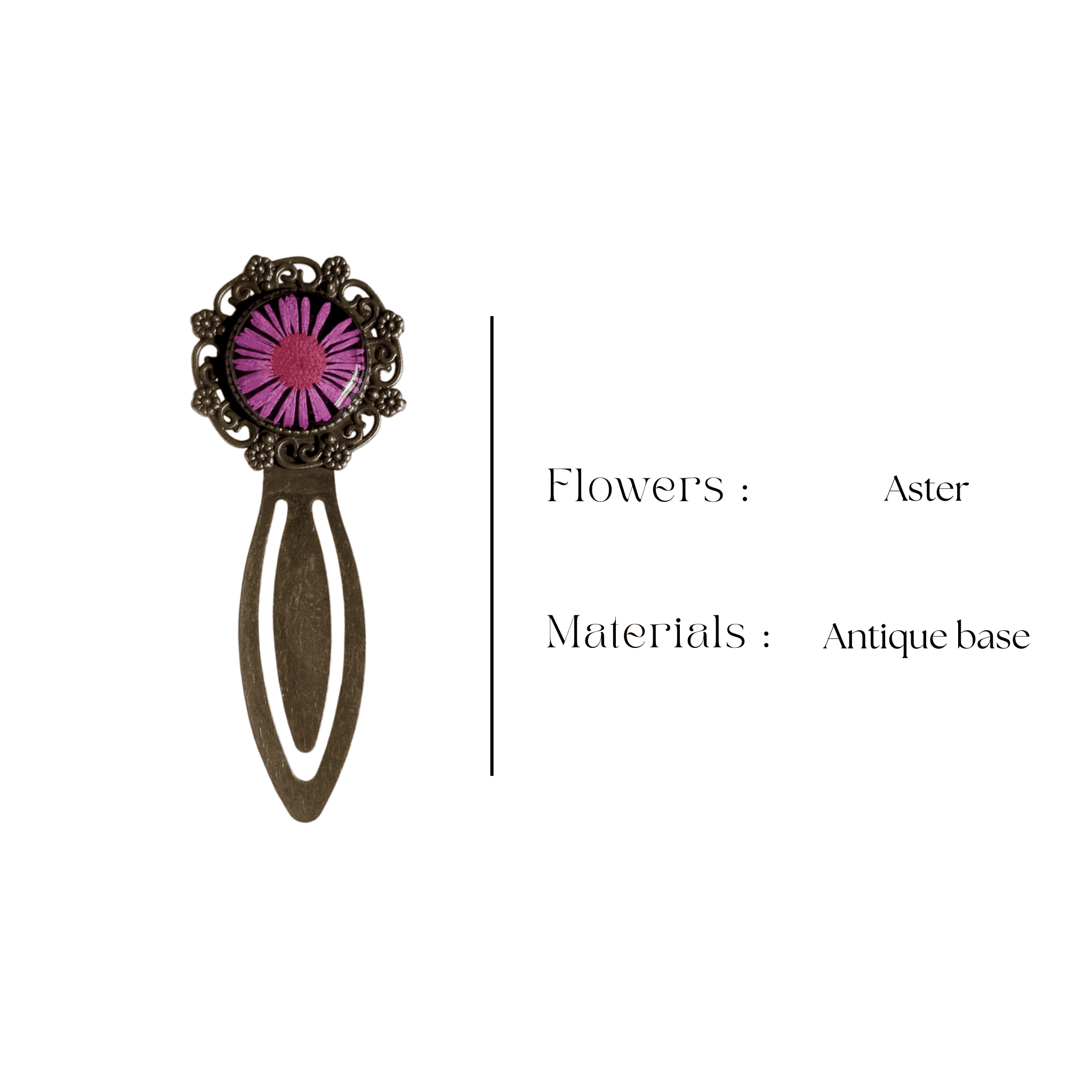 pressed-flower-fallen-star-bookmark Floral resin bookmark with a real flower