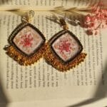 Handmade Queen Anne’s Lace resin jhumka floral earrings