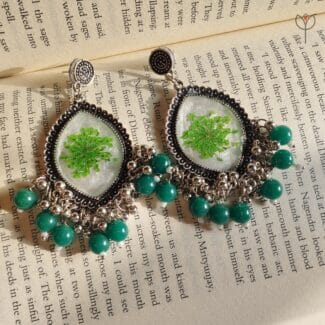 Queen’s Garden Jhumka preserved Queen Anne’s Lace