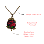 Floral Resin Rose Pendant details