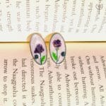 Handmade Tiny Meadow real flower resin earrings
