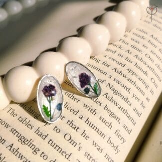 Tiny Meadow Earrings with preserved Baby’s Breath and fern