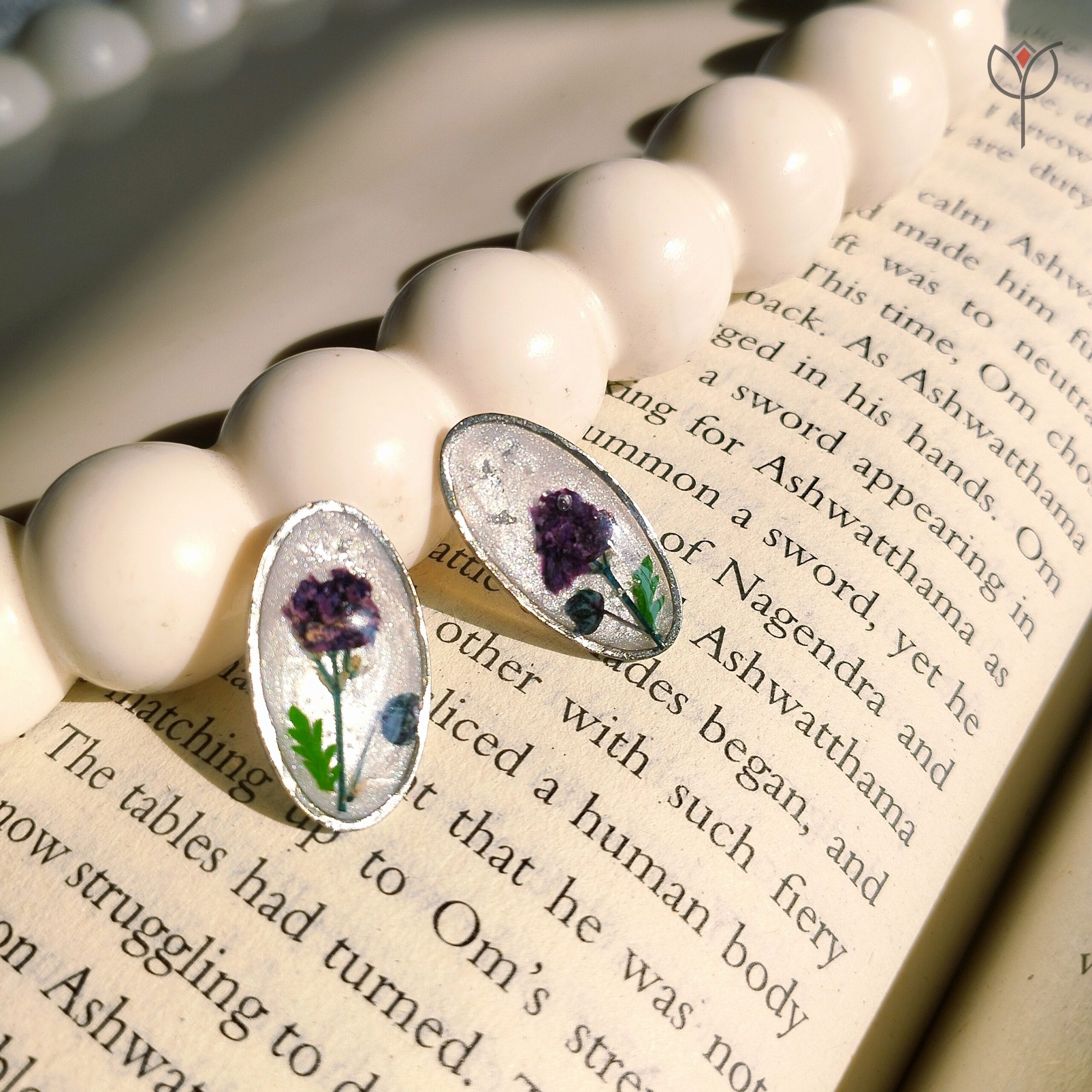 tiny-meadow-real-flower-earrings Tiny Meadow Earrings with preserved Baby’s Breath and fern