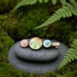 Antique style hair barrette featuring preserved wildflowers