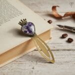 Antique heart bookmark with crown detail
