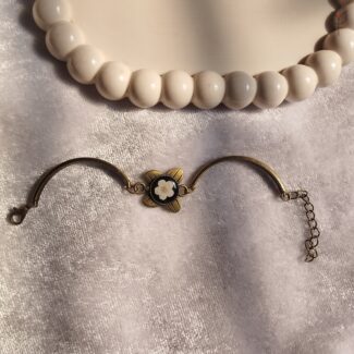 Handcrafted resin bracelet featuring a real dried plum