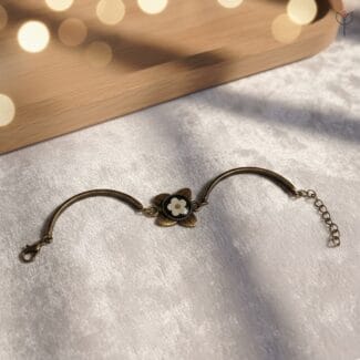 Antique Plum Whisper bracelet made with preserved plum blossom