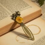 Antique Sunflower Bookmark featuring a real dried flower