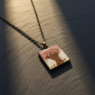 Bloomroot Resin Pendant featuring Queen Anne’s Lace