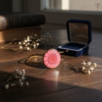Side angle view of Blush Rosy Resin Bracelet