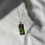 Botanical Night Pendant with preserved fern leaf and dried plum