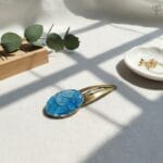 Botanical Sky hair clip with blue hydrangea