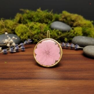 Pink cherry blossom in clear resin