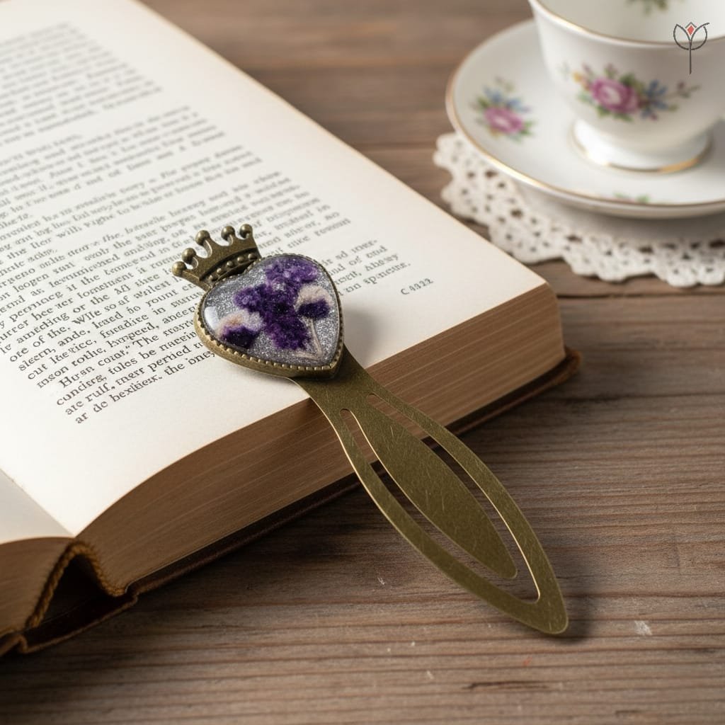 crowned-love-bookmark-babys-breath Crowned Love Bookmark with dried baby’s breath