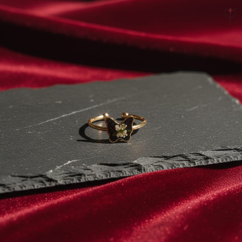 dark-butterfly-ring-gold-base Dark Butterfly Ring in golden butterfly