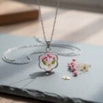 Eternal Spring Pendant with real dried plum blossom