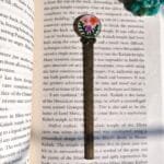 Resin bookmark with pressed plum flower