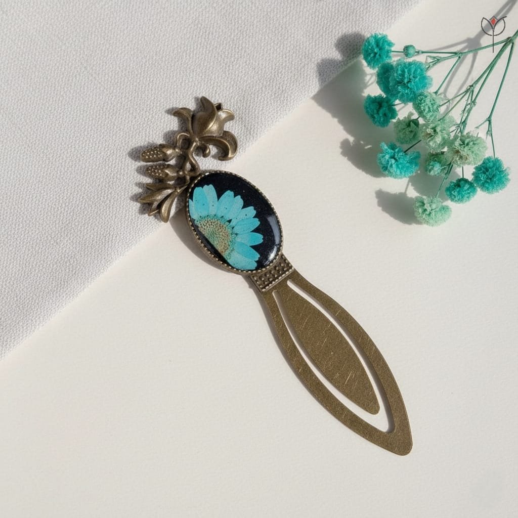 Antique floral crown bookmark