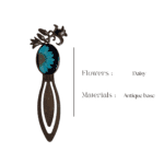 Daisy resin bookmark with crown-shaped