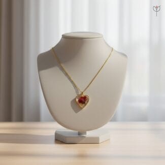 Real dried rose preserved in clear resin