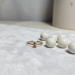 Minimal gold ring featuring preserved Queen Anne’s Lace