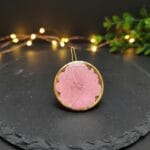 Golden Sakura hair clip with real cherry blossom