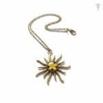 Antique bronze sun pendant
