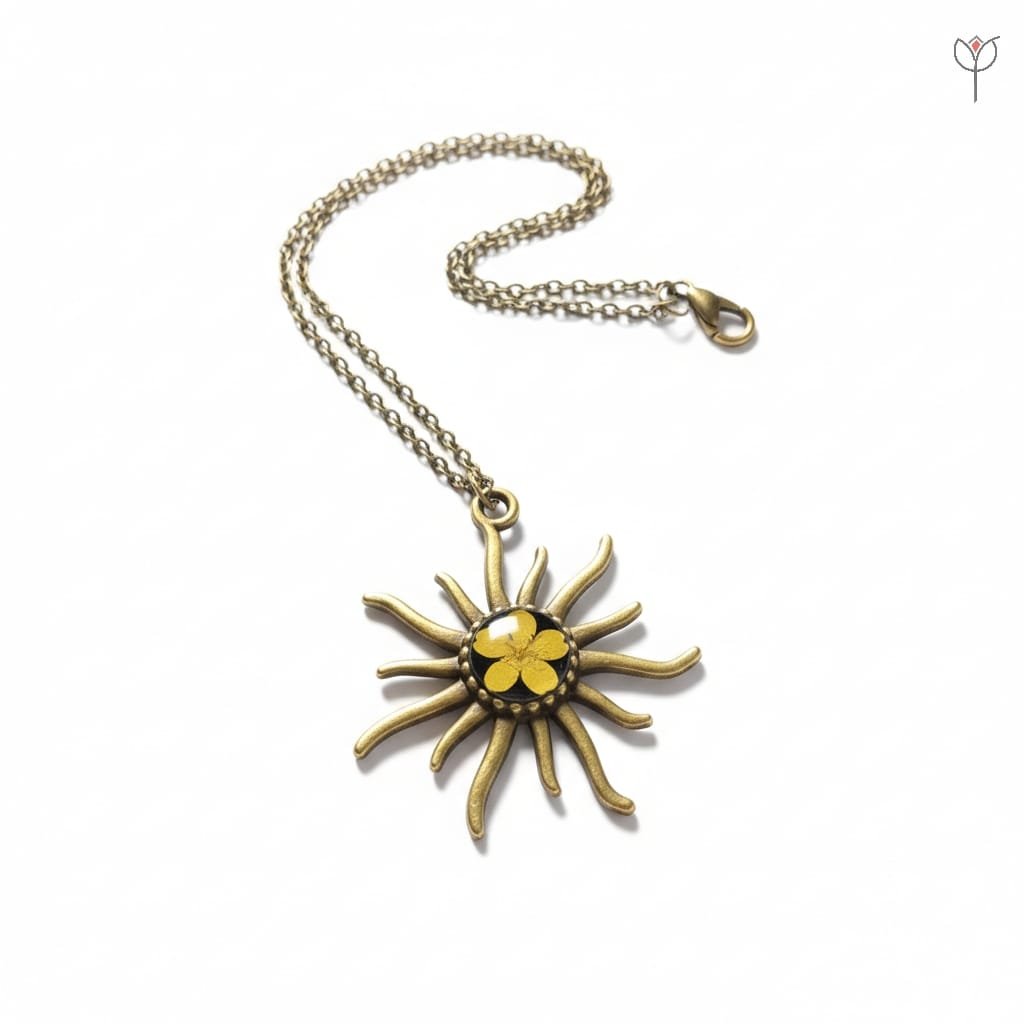 Antique bronze sun pendant