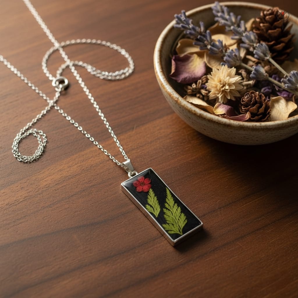 Handcrafted resin bar pendant