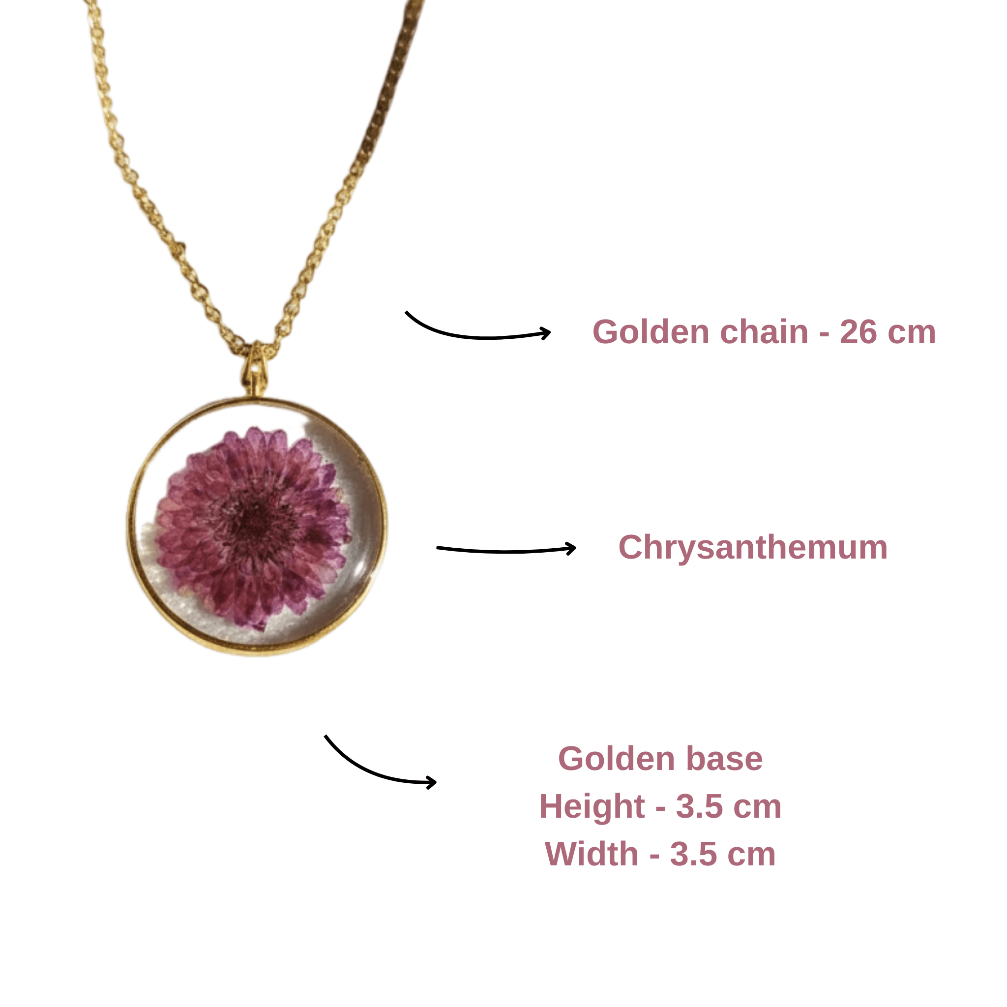 Handcrafted dried chrysanthemum pendant