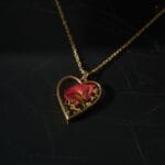 Heart of Rose Pendant with real preserved rose