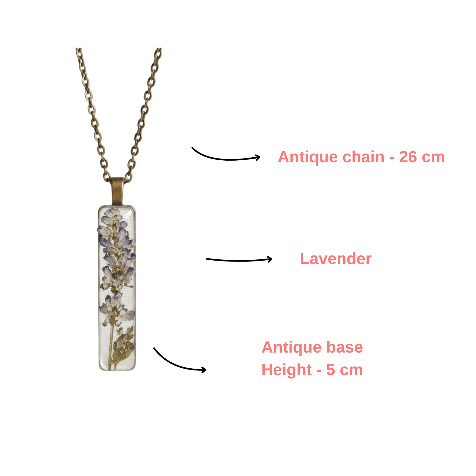 lavenelle-lavender-floral-necklace Lavenelle Resin Pendant with natural lavender