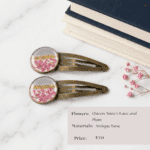 Handcrafted lace floral hair clips.