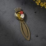MystikFalls Royal Heart Bookmark with preserved flowers