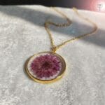 Real preserved chrysanthemum flower in resin