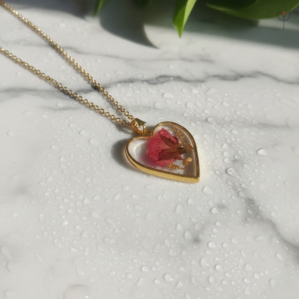 Handcrafted resin heart pendant