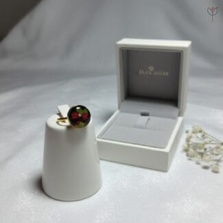 Rose In Dark Ring with preserved red flower