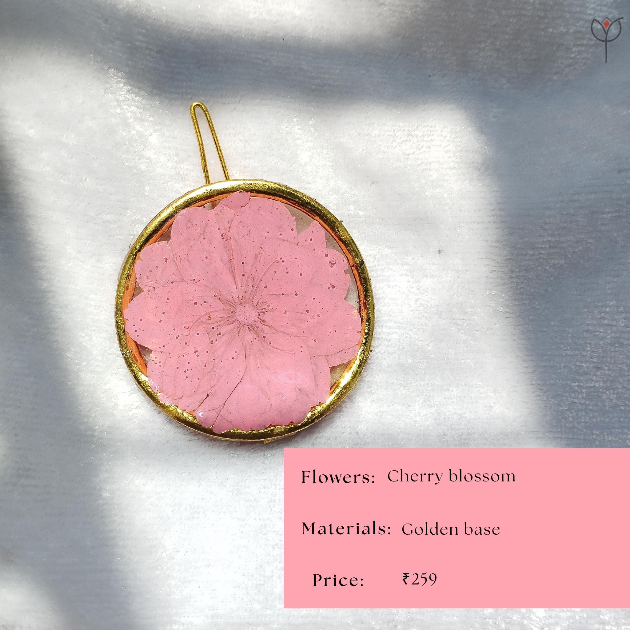 Elegant gold base resin hair clip