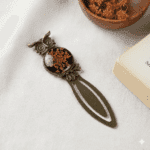 Handcrafted owl face bookmark vintage-style antique base