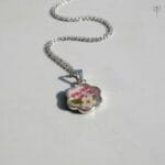 Handmade silver botanical pendant