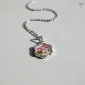 Handmade silver botanical pendant