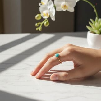 Florastar Resin Ring with dried plum flower