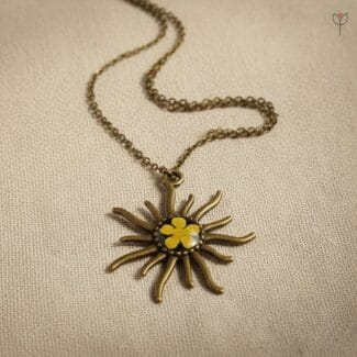 Sunflare Blossom Pendant with preserved dried plum