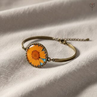 Nature inspired Sunrest Daisy Bracelet handcrafted