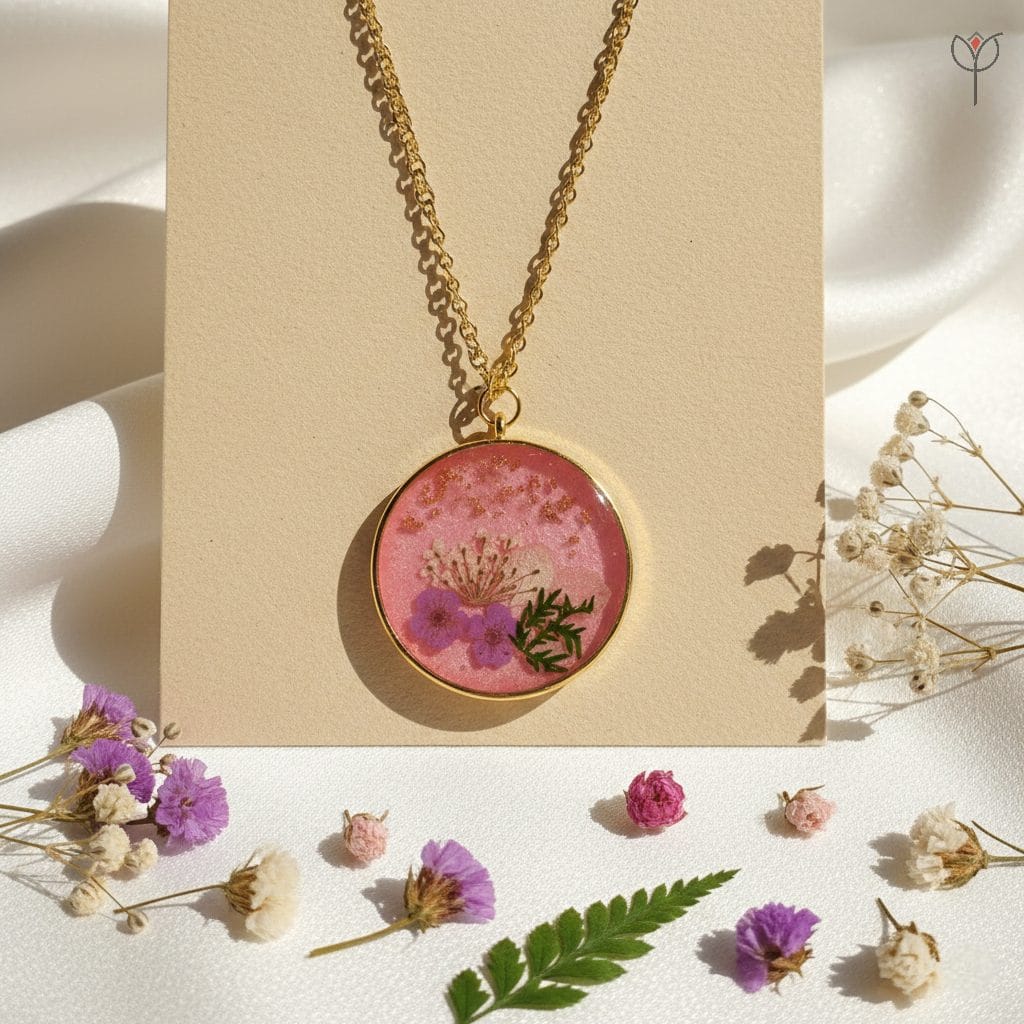 sunset-blossom-pendant-golden Sunset Blossom Pendant with three flowers