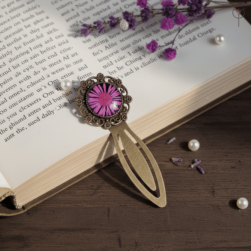 the-fallen-star-bookmark-look The Fallen Star Bookmark with real pressed flower