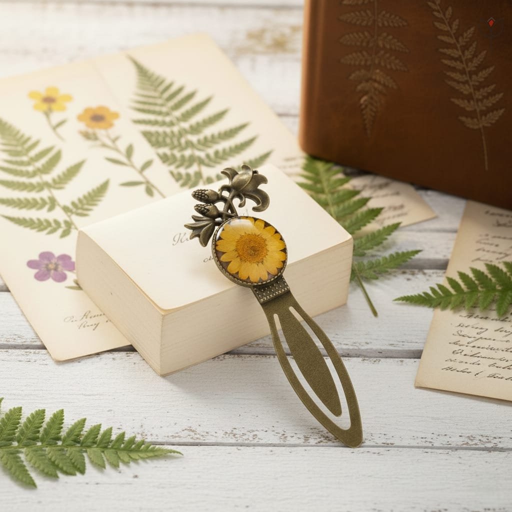Handcrafted Antique Sunflower Bookmark