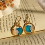 Aeris Garden Earrings with hydrangea and camellia petals