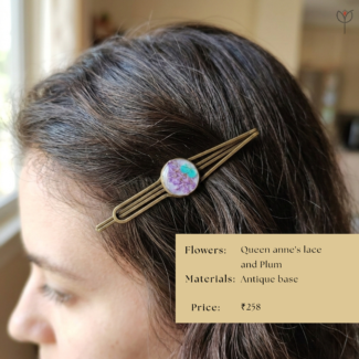 Antique bronze base with botanical lace