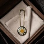 Classic Daisy Flower Brooch with antique finish